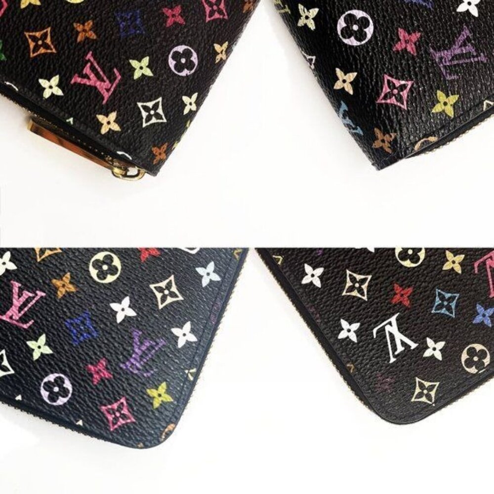 Authentic Louis Vuitton Monogram Multicolor Zippy Wallet Black Pink - Picture 5 of 10